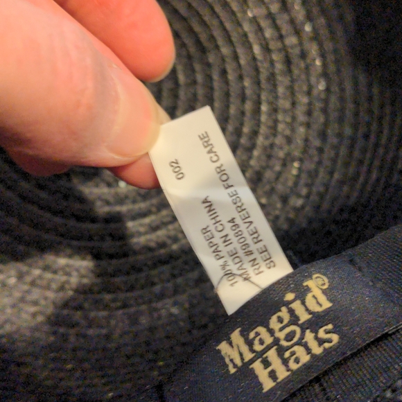 Magid Hats, black sunhat with braided belt - Picture 5 of 12